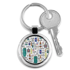 Medical Biology Detail Medicine Psychedelic Science Abstract Abstraction Chemistry Genetics Art Patt Key Chain (round)