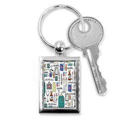 Medical Biology Detail Medicine Psychedelic Science Abstract Abstraction Chemistry Genetics Art Patt Key Chain (rectangle)