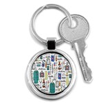 Medical Biology Detail Medicine Psychedelic Science Abstract Abstraction Chemistry Genetics Art Patt Key Chain (Round) Front