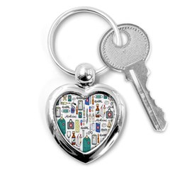 Medical Biology Detail Medicine Psychedelic Science Abstract Abstraction Chemistry Genetics Art Patt Key Chain (heart)