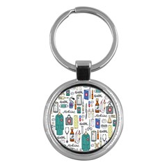 Medical Biology Detail Medicine Psychedelic Science Abstract Abstraction Chemistry Genetics Art Patt Key Chain (round)