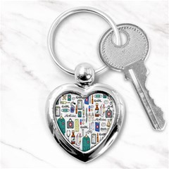 Medical Biology Detail Medicine Psychedelic Science Abstract Abstraction Chemistry Genetics Art Patt Key Chain (heart)