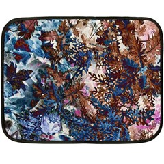 Brown Leaves One Side Fleece Blanket (mini) by DinkovaArt