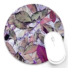 Leaves  Round Mousepad by DinkovaArt