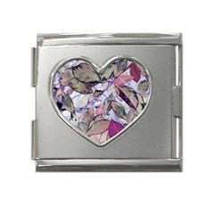 Leaves  Mega Link Heart Italian Charm (18mm)