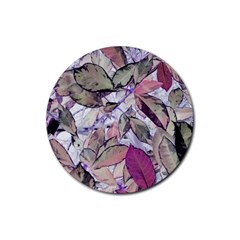 Leaves  Rubber Round Coaster (4 Pack) by DinkovaArt