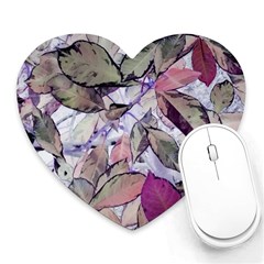 Leaves  Heart Mousepad by DinkovaArt