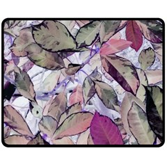 Leaves  One Side Fleece Blanket (medium) by DinkovaArt