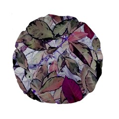 Leaves  Standard 15  Premium Round Cushions by DinkovaArt