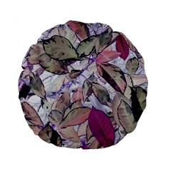 Leaves  Standard 15  Premium Flano Round Cushions by DinkovaArt