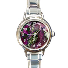 Leaves 21 Round Italian Charm Watch by DinkovaArt