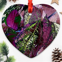 Leaves 21 Ornament (heart) by DinkovaArt