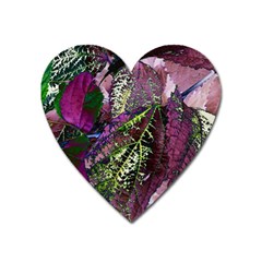 Leaves 21 Heart Magnet by DinkovaArt