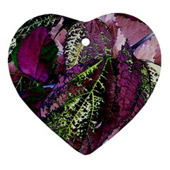 Leaves 21 Heart Ornament (two Sides) by DinkovaArt