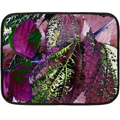 Leaves 21 One Side Fleece Blanket (mini) by DinkovaArt