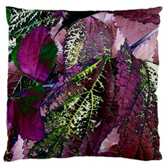 Leaves 21 Large Cushion Case (one Side) by DinkovaArt