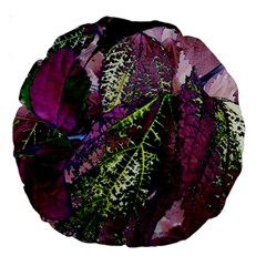 Leaves 21 Large 18  Premium Round Cushions by DinkovaArt