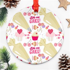 Desserts Pastries Baking Wallpaper Ornament (round) by Ravend