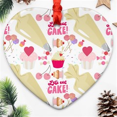 Desserts Pastries Baking Wallpaper Ornament (heart)