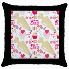 Desserts Pastries Baking Wallpaper Throw Pillow Case (black) by Ravend