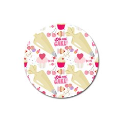 Desserts Pastries Baking Wallpaper Magnet 3  (round) by Ravend