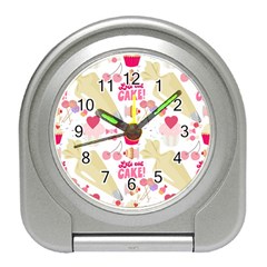 Desserts Pastries Baking Wallpaper Travel Alarm Clock by Ravend