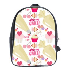 Desserts Pastries Baking Wallpaper School Bag (large) by Ravend