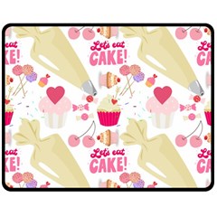 Desserts Pastries Baking Wallpaper Fleece Blanket (medium) by Ravend