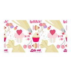 Desserts Pastries Baking Wallpaper Satin Wrap 35  X 70  by Ravend