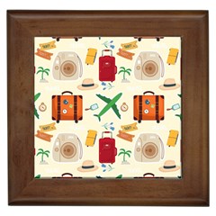 Suitcase Tickets Plane Camera Framed Tile by Ravend