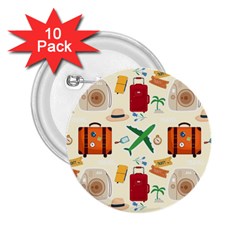 Suitcase Tickets Plane Camera 2 25  Buttons (10 Pack)  by Ravend