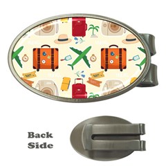 Suitcase Tickets Plane Camera Money Clips (oval)  by Ravend