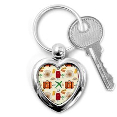 Suitcase Tickets Plane Camera Key Chain (heart) by Ravend