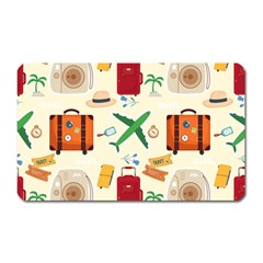 Suitcase Tickets Plane Camera Magnet (rectangular) by Ravend