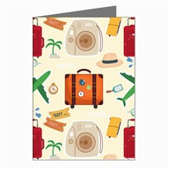 Suitcase Tickets Plane Camera Greeting Cards (pkg Of 8) by Ravend