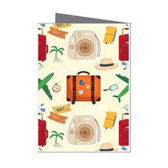 Suitcase Tickets Plane Camera Mini Greeting Cards (pkg Of 8) by Ravend