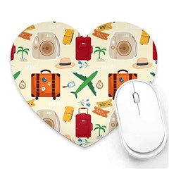 Suitcase Tickets Plane Camera Heart Mousepad by Ravend