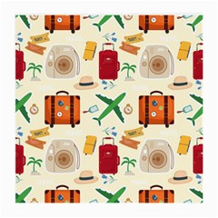 Suitcase Tickets Plane Camera Medium Glasses Cloth by Ravend