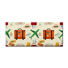 Suitcase Tickets Plane Camera Hand Towel by Ravend