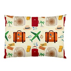 Suitcase Tickets Plane Camera Pillow Case by Ravend