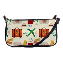 Suitcase Tickets Plane Camera Shoulder Clutch Bag by Ravend