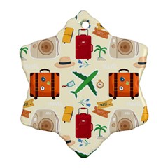 Suitcase Tickets Plane Camera Ornament (snowflake) by Ravend