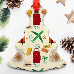 Suitcase Tickets Plane Camera Christmas Tree Ornament (two Sides) by Ravend