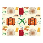 Suitcase Tickets Plane Camera Premium Plush Fleece Blanket (Mini) 35 x27  Blanket Front