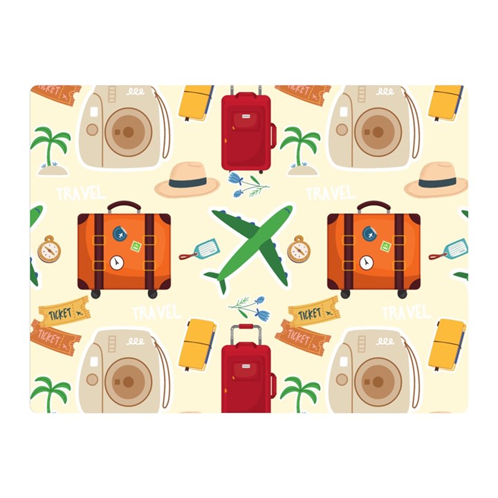 Suitcase Tickets Plane Camera Premium Plush Fleece Blanket (Mini)