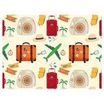 Suitcase Tickets Plane Camera Premium Plush Fleece Blanket (Extra Small) 40 x30  Blanket Front