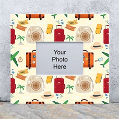 Suitcase Tickets Plane Camera White Wall Photo Frame 5  X 7  by Ravend