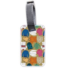 Pattern Art T-shirt Shirts Clothing Fabric Luggage Tag (two Sides) by Ravend