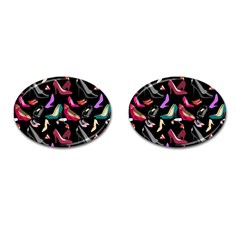 Heels Shoes Pattern Feminine Art Cufflinks (oval)