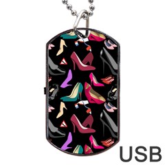 Heels Shoes Pattern Feminine Art Dog Tag Usb Flash (two Sides) by Ravend